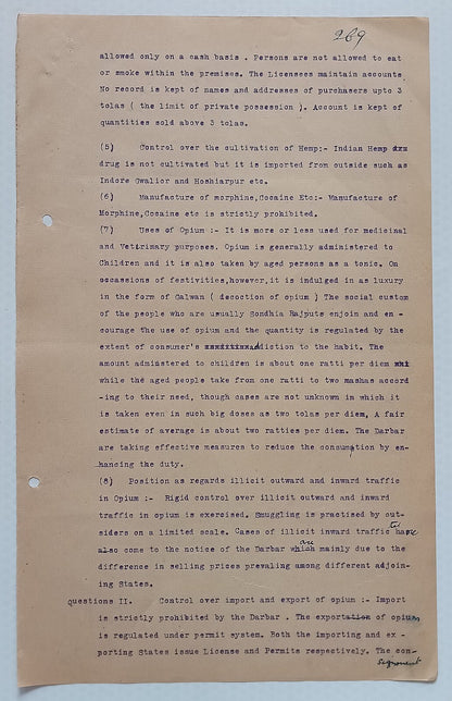 AOP India Official correspondence - OPIUM & OTHER DANGEROUS DRUG 1929-30