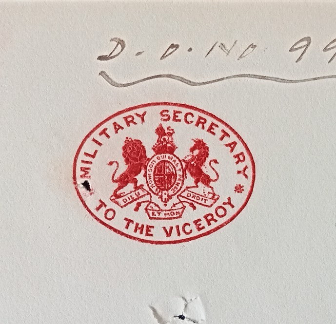 India 1935 crested letter MILITARY SECRETARY TO THE VICEROY re: Landing ground