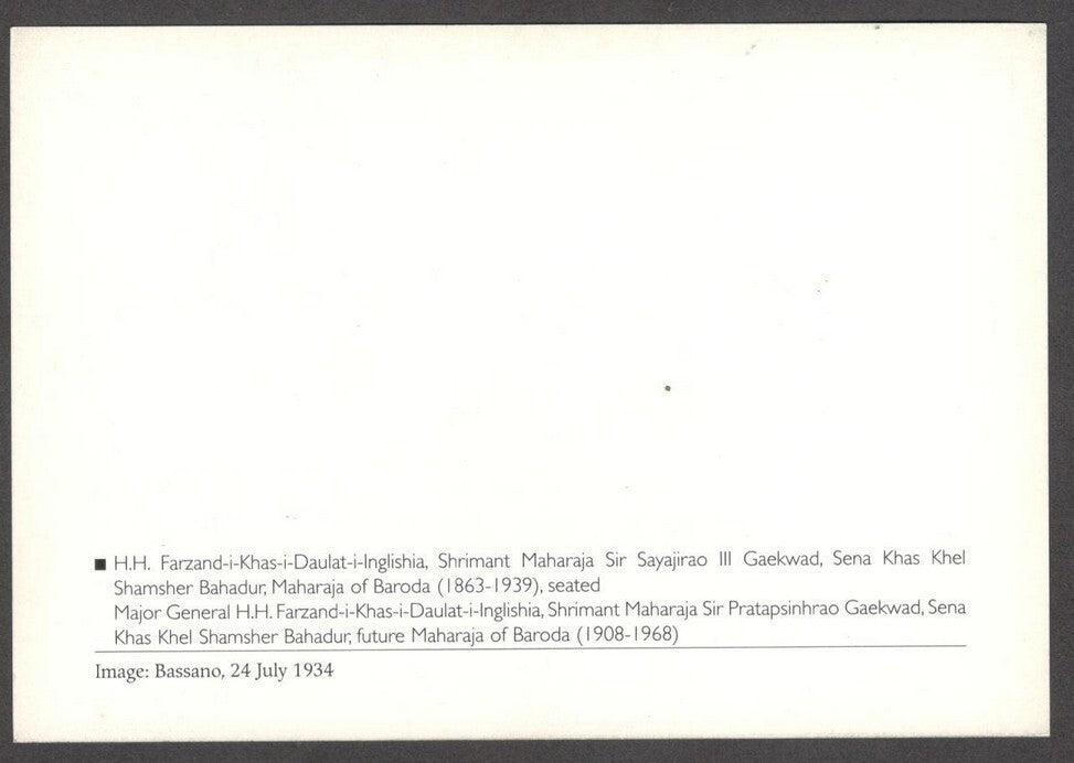 India 2010 Princely States maxi card Maharaja Sayajirao III Gaekwad of Baroda