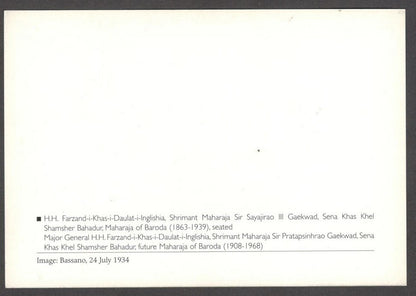India 2010 Princely States maxi card Maharaja Sayajirao III Gaekwad of Baroda