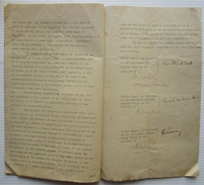 India 1946 Agreement of Partnership document with Special Adhesive KGV 30R