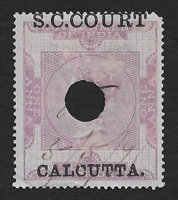 India SMALL CAUSE COURT CALCUTTA QV 1868- on QV revenue 1a used Barefoot #40