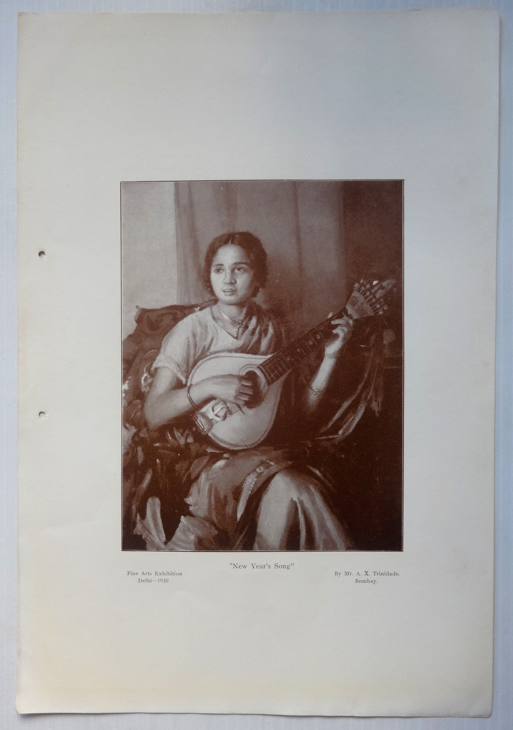 India New year's song by A. X. Trinidade vintage print 9 1\2  x 14 1\2"