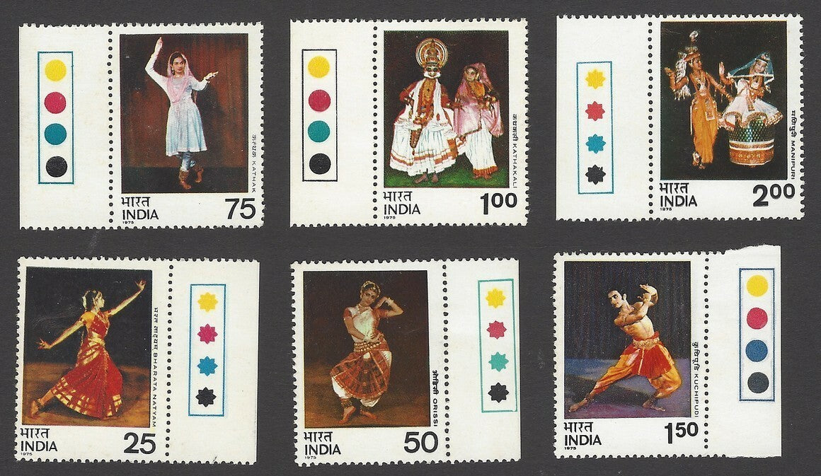 India 1976 Indian Dances 6v MNH