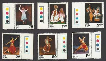 India 1976 Indian Dances 6v MNH