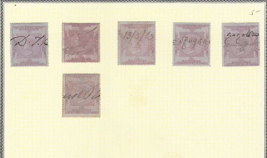 India collection of revenue stamps on sheets