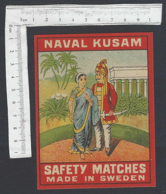 AOP India vintage packet size label Naval Kusam Made in Sweden
