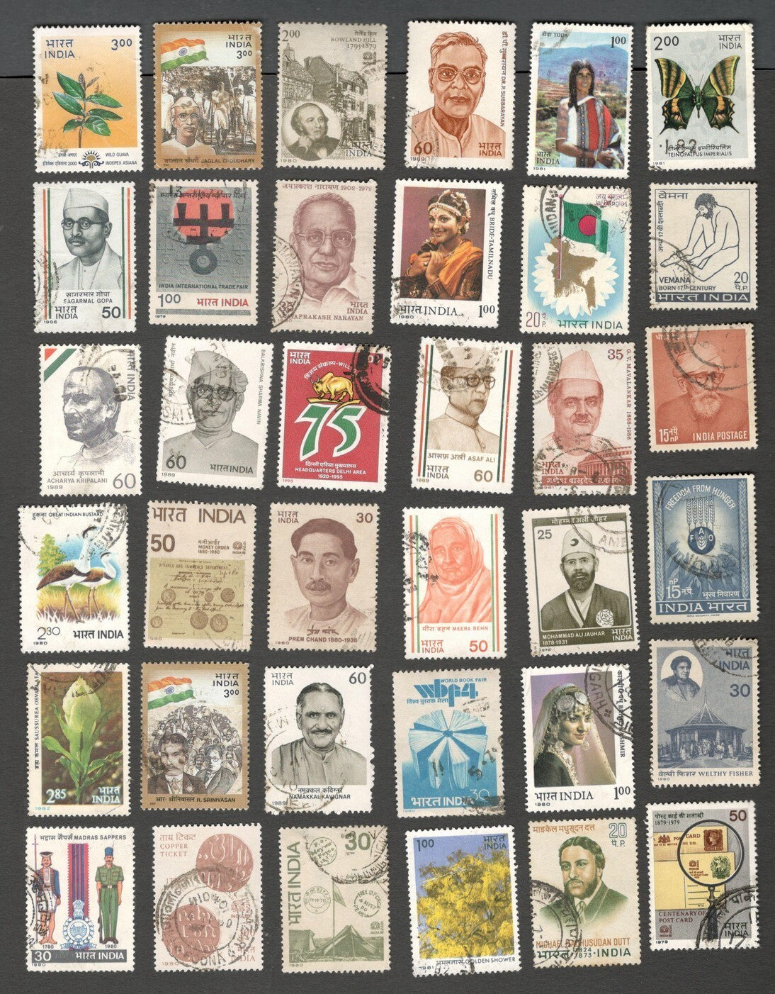 AOP India collection of large 1000+ different commemorative stamps