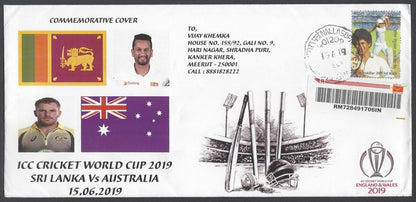 AOP India 2019 CRICKET World Cup Sri Lanka vs Australia Special cover