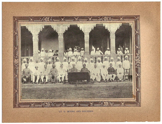 India 1918 mounted print Bhavnagar War Hospital LT GEN IRWING & SOLDIERS Ӝ