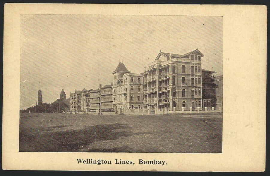 India BOMBAY vintage postcard Wellington Lines by Taraporevala