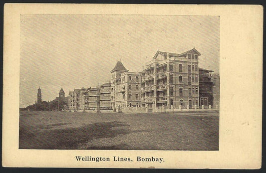India BOMBAY vintage postcard Wellington Lines by Taraporevala