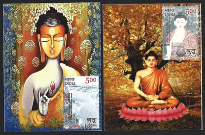 India 2007 Buddha set of 6 on 6 Kaushambi 2022 maximum cards