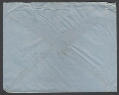 India 90np airmail envelope uprated 20np Maps x 2 to USA Re1.30 rate 
