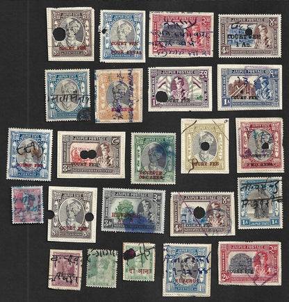 India Jaipur State unchecked collection of revenue & Court Fee stamps (36)