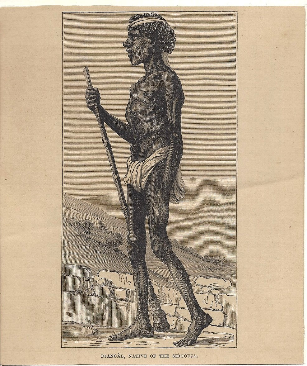 India Djangal Native of the Sirgouja 19th Century Engraving 14cm x 16cm