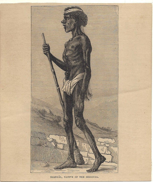 India Djangal Native of the Sirgouja 19th Century Engraving 14cm x 16cm