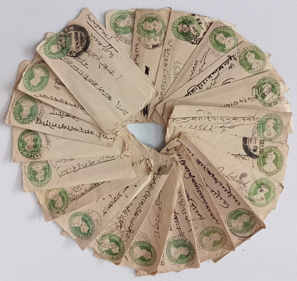 AOP India KGV 1/2a green envelopes x 100 selected for condition WHOLESALE