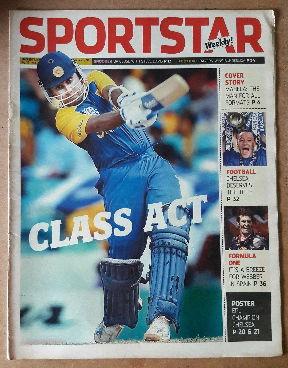 India Sportstar 2007-10 CRICKET cover issues 10” X 13” (5)
