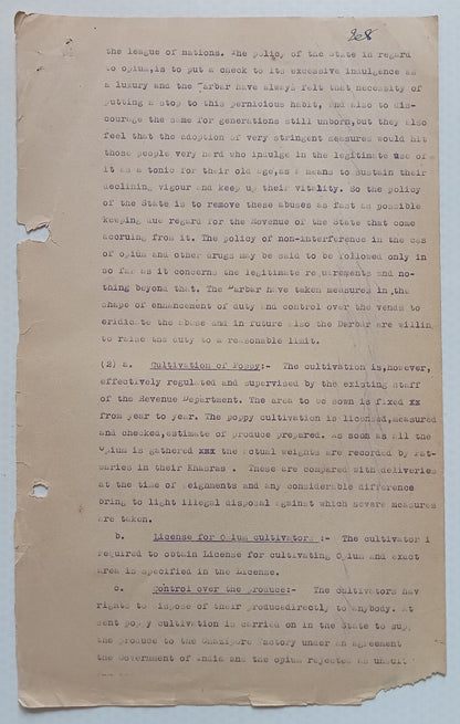 AOP India Official correspondence - OPIUM & OTHER DANGEROUS DRUG 1931-32