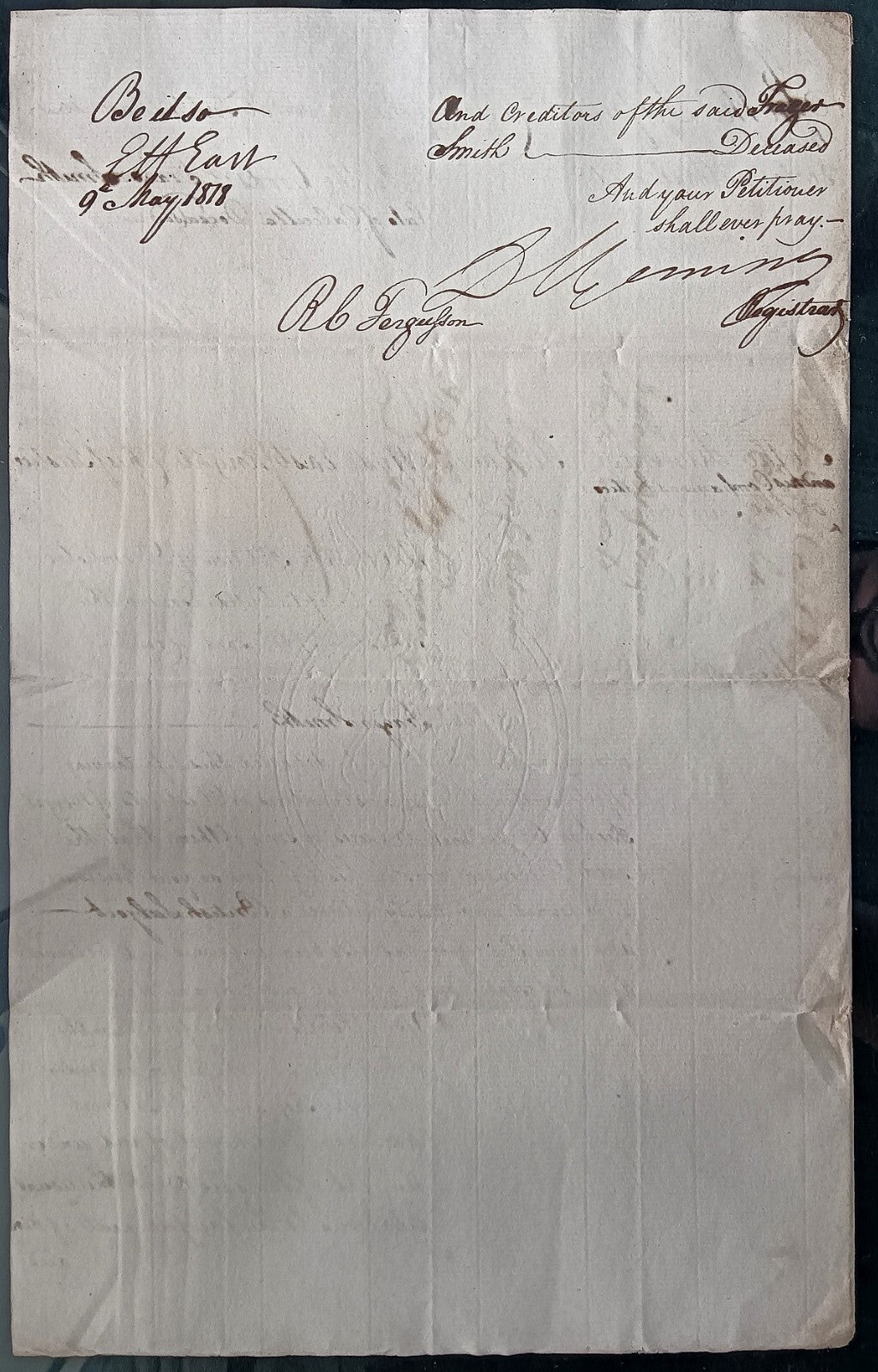 India King George IIII 1818 Fort William, Calcutta 2 page document