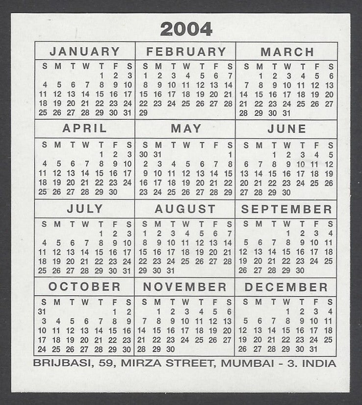AOP Bollywood India promotional pocket calendar 2004 AJAY DEVGAN