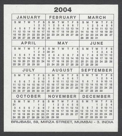 AOP Bollywood India promotional pocket calendar 2004 AJAY DEVGAN