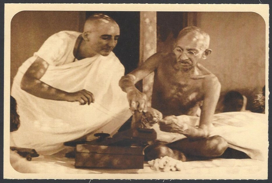 AOP India full back pictorial 50p Gandhi postal card GANDHI 