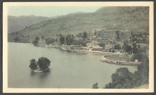 AOP India vintage handcolored photo Dam on Lake, Bhimtal hill station, Uttarkand