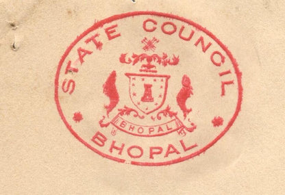 India 1944 crested letter STATE COUNCIL / BHOPAL