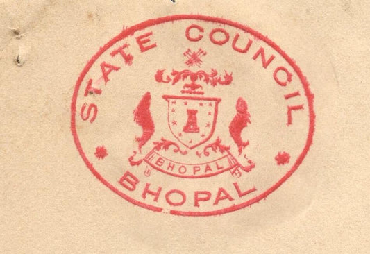 India 1944 crested letter STATE COUNCIL / BHOPAL