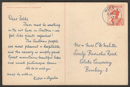 AOP Austria dummy / bogus 1.30s postal card used to India