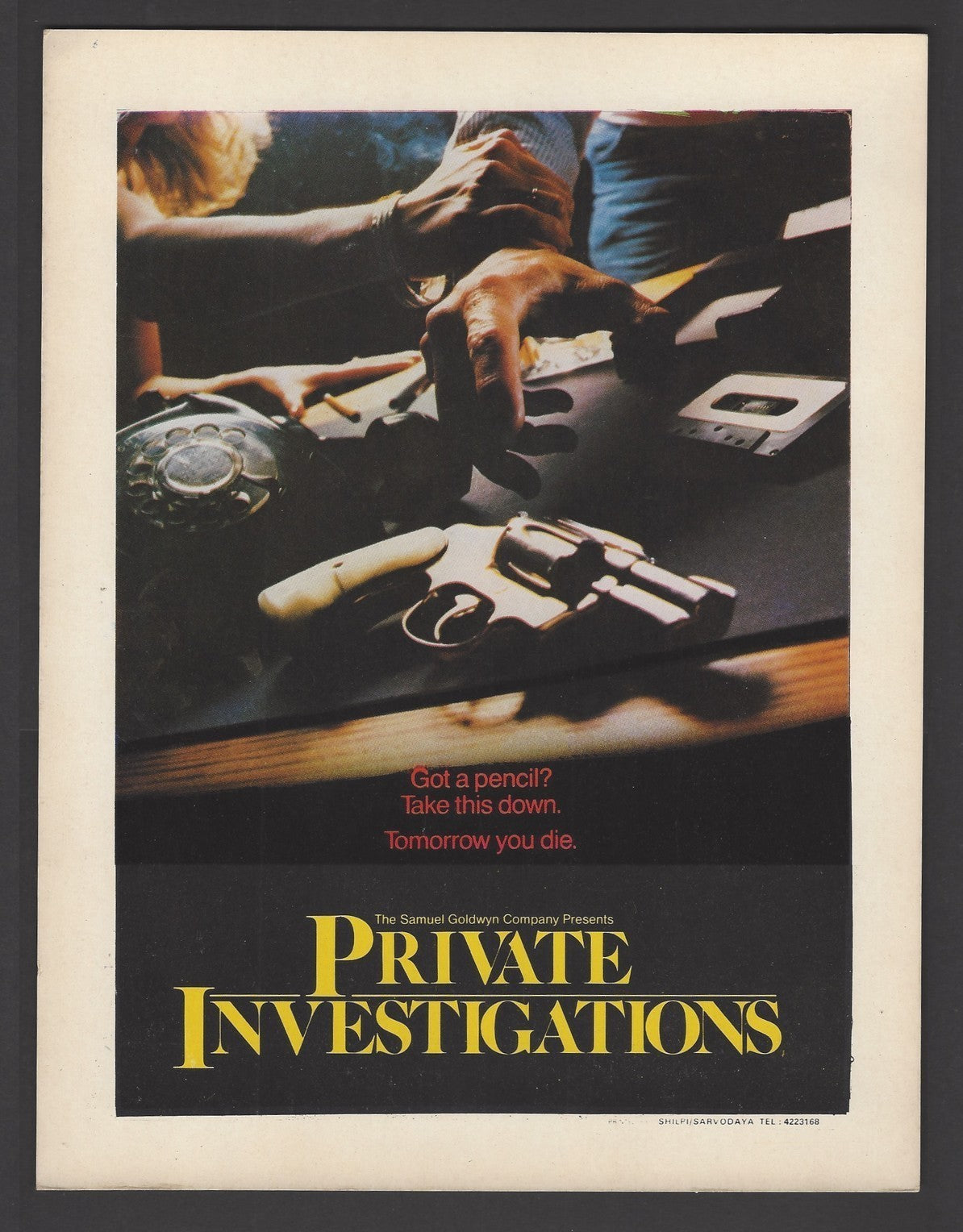 Hollywood Publicity cards for India – Suspense & Horror movies