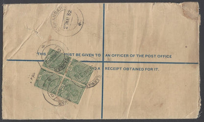 AOP India KGV/KGVI registered envelope usages (7)