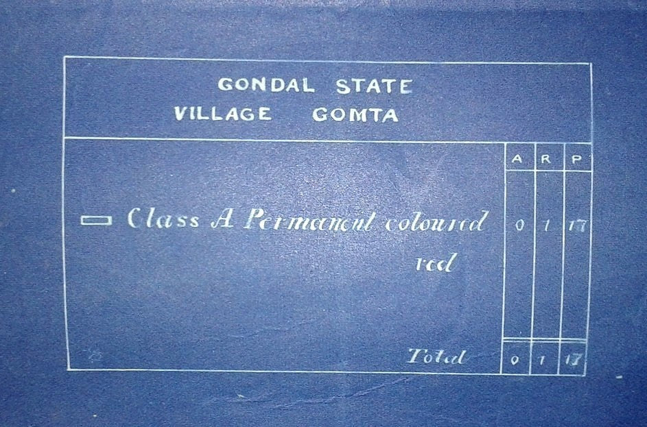India 1899 Jetalsar Rajkot Railway signed LAND PLAN map blue print 17”x17” FAULT