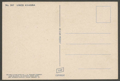 India Bollywood vintage postcard with facsimile signature VINOD KHANNA ELAR 247