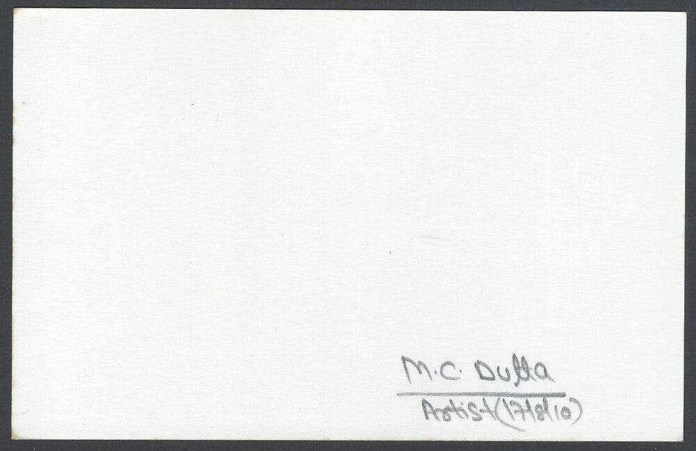 AOP M C Dutta, Artist pen sketch on autograph card India