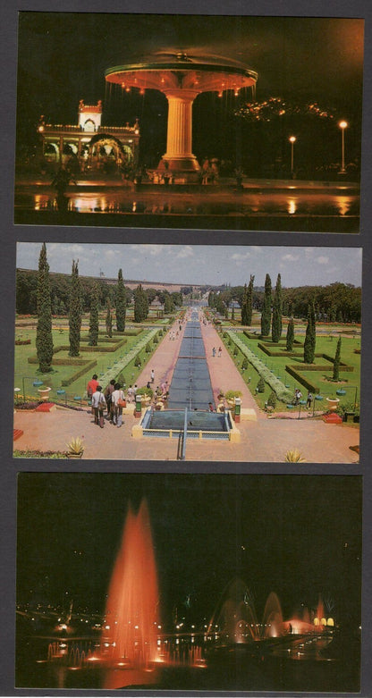 India 10 vintage colour postcards MYSORE & BRINDAVAN