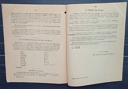 India 1939 POSTAL NOTICE Correction to Post and Telegraph Guide Sept 1939 #22