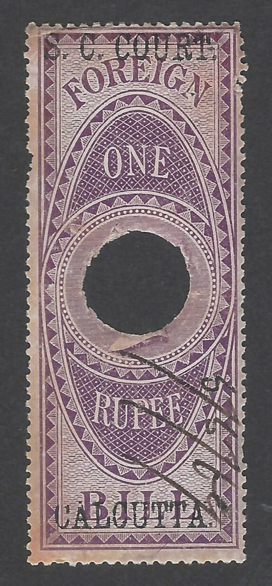 AOP India S.C. COURT CALCUTTA on 1861 Foreign Bill 1R used unlisted