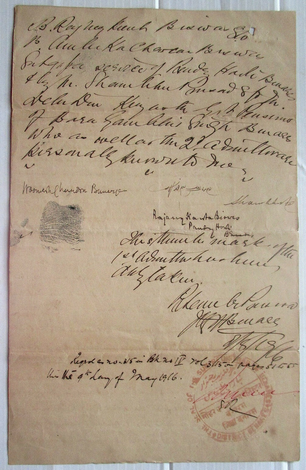 India 1916 documents signed initialed Maharaja Prabhu Narayan Singh of Benares