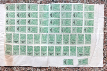India 108 Foreign Bill 100R revenue stamps on part document