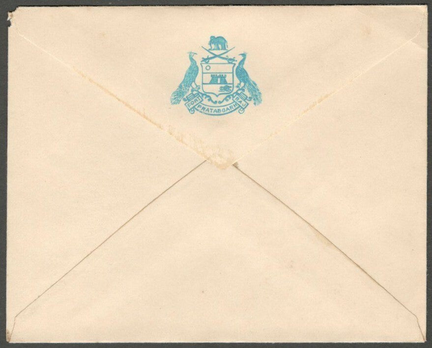 AOP India - PRATABGARH State - Crested Envelope