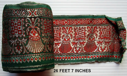 India Banarasi woven border / trim with zari (metallic) threads 3 3/4 in x 26 ft