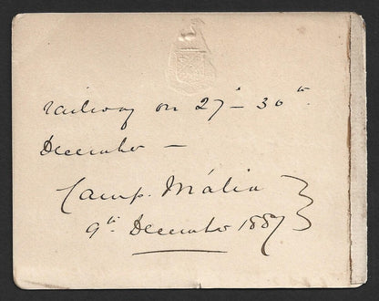 AOP India 1887 crested card