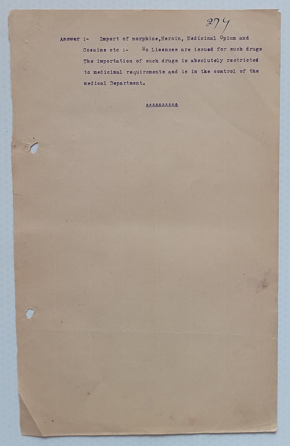 AOP India Official correspondence - OPIUM & OTHER DANGEROUS DRUG 1929-30