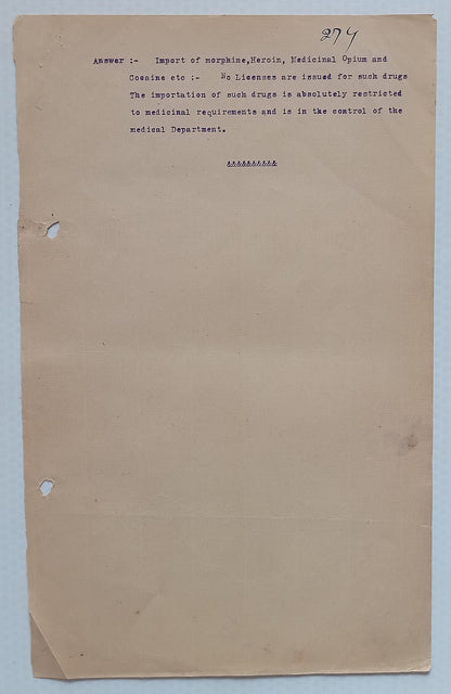 AOP India Official correspondence - OPIUM & OTHER DANGEROUS DRUG 1929-30