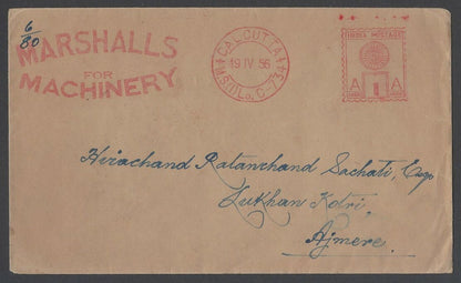 AOPIMT India 1956 advertisement METER cover MARSHALLS FOR MACHINERY
