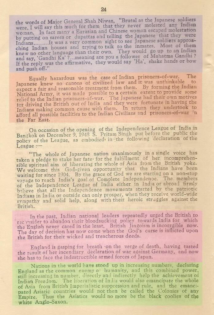 AOP INDIAN INDEPENDENCE MOVEMENT IN EAST ASIA by Prov Govt of Free India BOSE