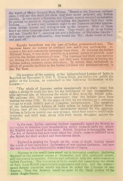 AOP INDIAN INDEPENDENCE MOVEMENT IN EAST ASIA by Prov Govt of Free India BOSE